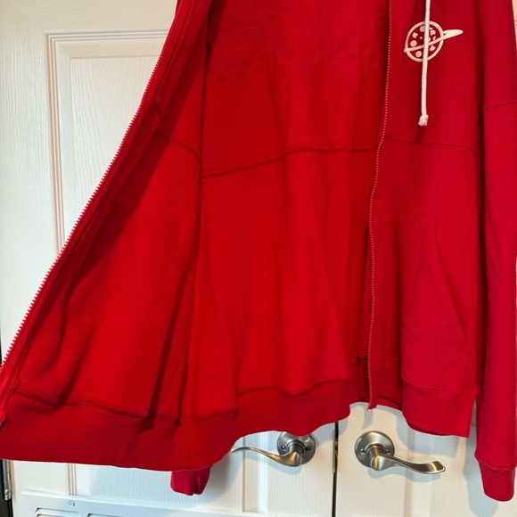Disney Toy Story NWT Pizza Planet Red/white Spirit Jersey Zipper Hoodie Size XXL - Picture 2 of 9